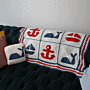 Nautical Blanket & Cushion Set Crochet by Zoe Potrac in WoolBox Imagine Classic