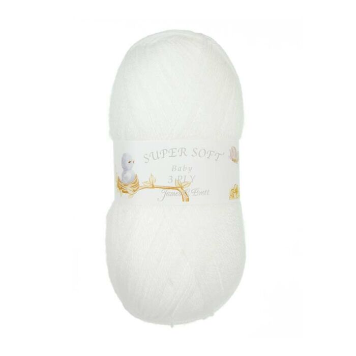 James C Brett Baby 3 Ply Optic White 100g main product photo