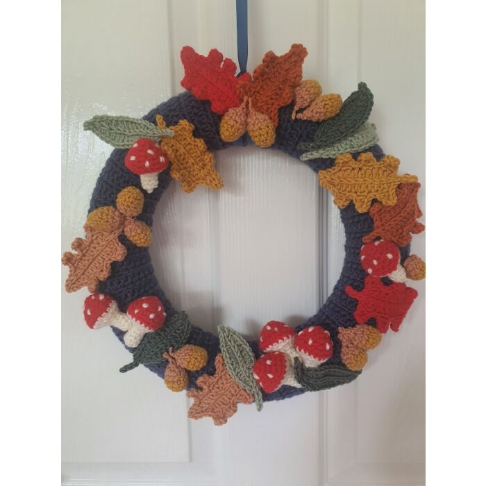 Autumn Wreath Crochet Pattern by Zoe Potrac in WoolBox Imagine Classic DK main product photo
