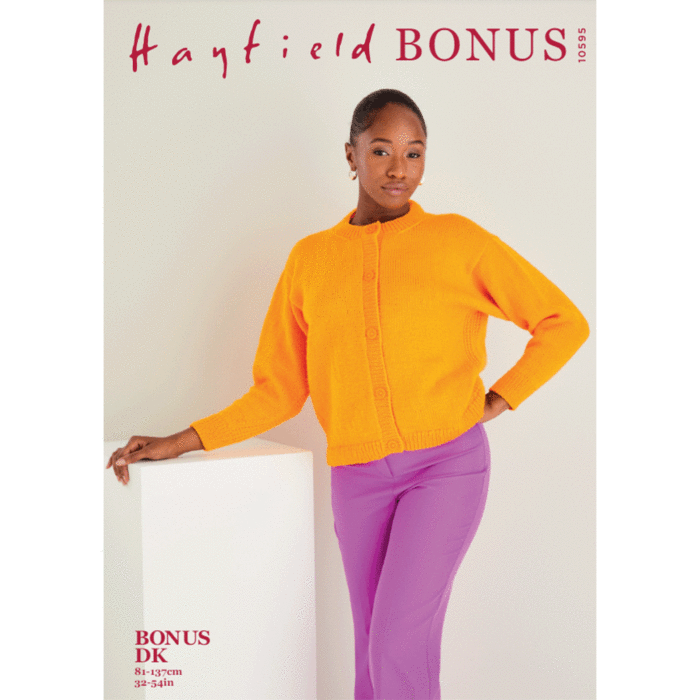 Hayfield Bonus DK Cardigan 10595 Knitting Pattern Kit main product photo