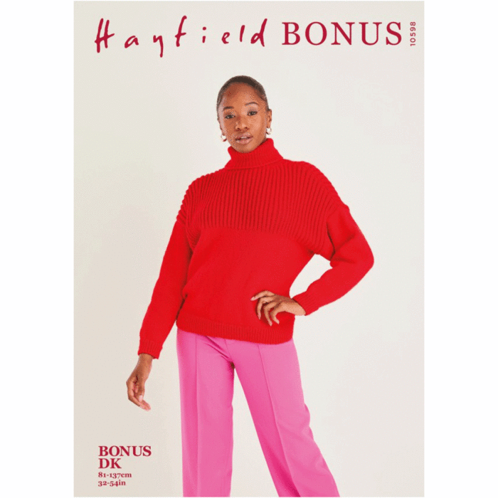 Hayfield Bonus DK Sweater 10598 Knitting Pattern Kit main product photo