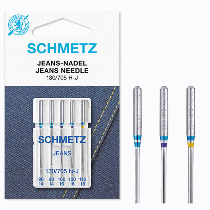 Schmetz Sewing Machine Needles: JeansAssorted 90(14)-110(18) x 5pcs, FREE  Delivery Available