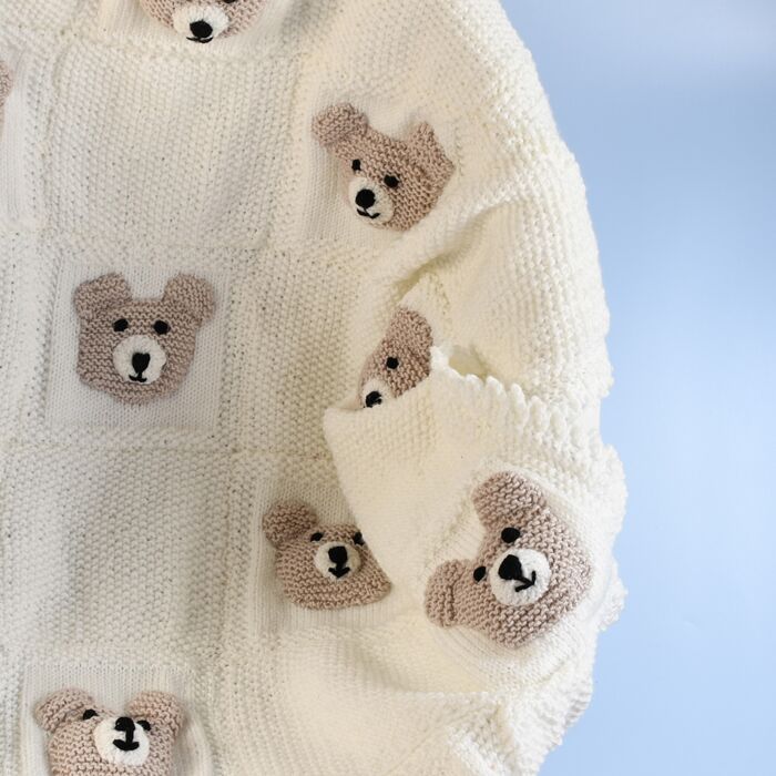 Knitted Baby Bear Blanket in WoolBox Imagine Lullaby Baby