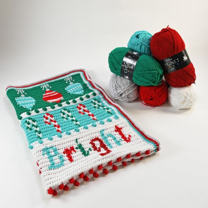 The Official 2022 WoolBox Christmas Crochet Blanket Kit  - Traditional 
