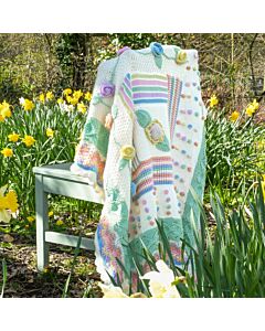 Knitted Festival Flower Blanket Kit in WoolBox Imagine Lullaby Baby DK  12 x 100g