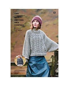 Rico Knitting Pattern Cardigan and Snood in Baby Alpaca Aran KIC 1209 81-107cm