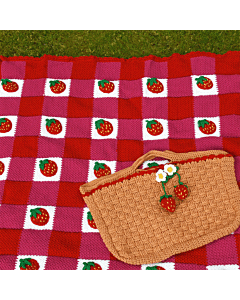 Strawberry Summer Crochet Blanket & Picnic Bag Kit by Zoe Potrac in WoolBox Imagine Classic DK
