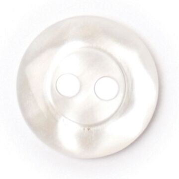 Milward Carded Buttons Rimmed 2 Hole White 11mm Pack of 8