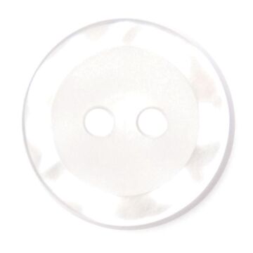 Milward Carded Buttons Rimmed 2 Hole White 13mm Pack of 6