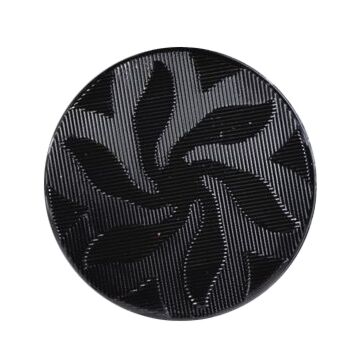 Milward Carded Buttons Round Patterned Shank Black 22mm Pack of 2