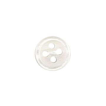 Milward Carded Buttons Rimmed 4 Hole White 10mm Pack of 8