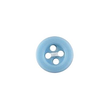 Milward Carded Buttons Rimmed 4 Hole Light Blue 10mm Pack of 6