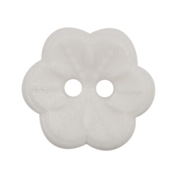Milward Carded Buttons Flower White 15mm Pack of 4