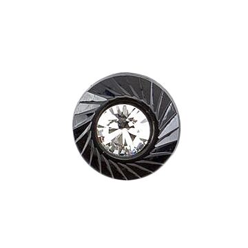 Milward Carded Buttons Diamante Black 12mm Pack of 2