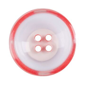 Milward Carded Buttons Rimmed Two Tone 4 Hole Red 22mm Pack of 2