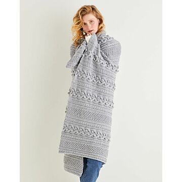 Sirdar Country Classic Worsted Bobble Cable and Trinity Stitch Blanket 10158  - Downloadable