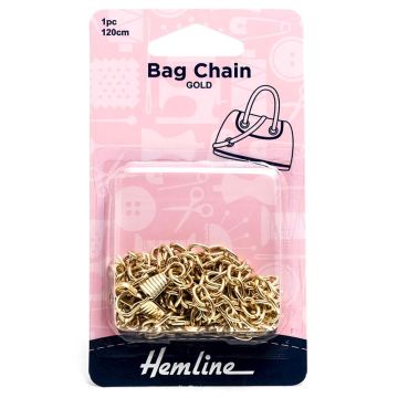 Hemline Bag Chain Gold 120cm