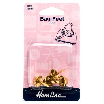 Hemline Bag Feet Gold 15mm