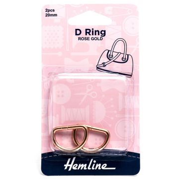 Hemline D Ring Rose Gold 20mm
