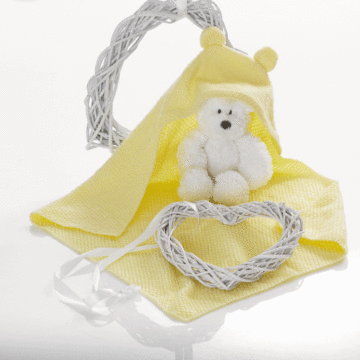 Knitted Baby Blanket Kit 5095 by Jenny Watson in West Yorkshire Spinners Bo Peep DK