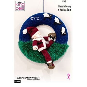 King Cole Sleepy santa Wreath Pattern 9147 