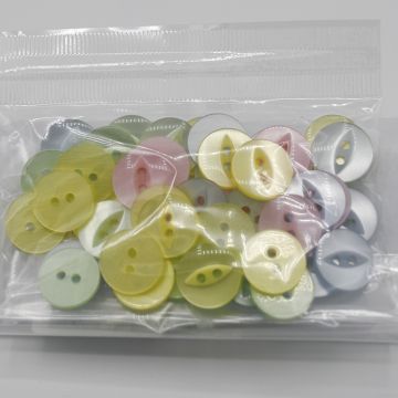 Bag of P16  Fish Eye Buttons Pastel Assorted 22 14mm x 50 pcs
