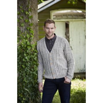 Stylecraft Special Aran with Wool Mens Sweater and Cardigan Pattern 9341 