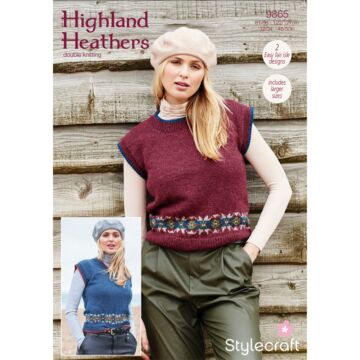 Stylecraft Highland Heathers DK Ladies R V Neck  Top Pattern Download 9865 