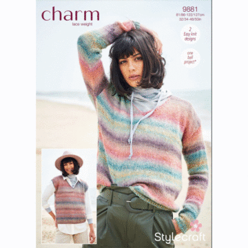 Stylecraft Charm Ladies Sweater and Tank Top Pattern Download 9881 