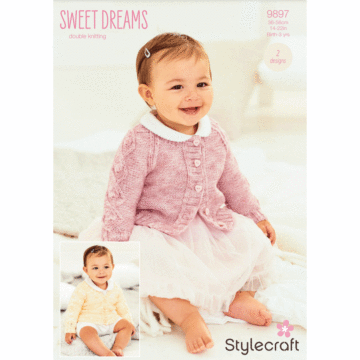 Stylecraft Sweet Dreams DK Cardigans Pattern Download 9897 36-56cm