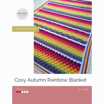 Cosy Autumn Rainbow Blanket Crochet Pattern Kit in Stylecraft Special DK -  By EmKatCrochet