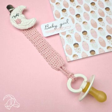 DIY Crochet Kit Pacifier Clip Moon Multi 