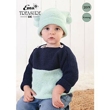 Emu Treasure DK Baby Jumper & Hat 2019 Knitting Pattern  3 to 24 Months
