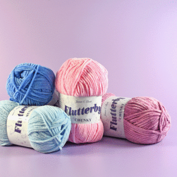 James C Brett Flutterby Chunky Yarn - 100 grm Ball