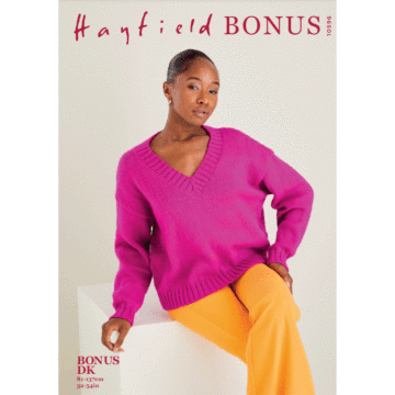 Hayfield Bonus DK Sweater 10596 Knitting Pattern Kit