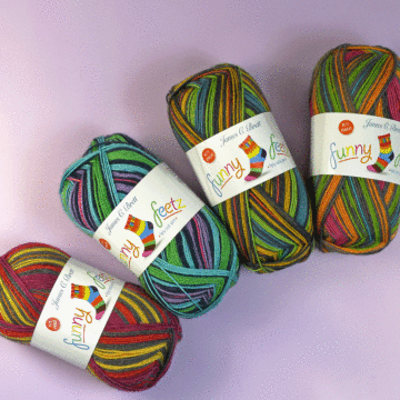 James C Brett Funny Feetz with Bamboo 4 Ply Yarn - 100 grm Ball