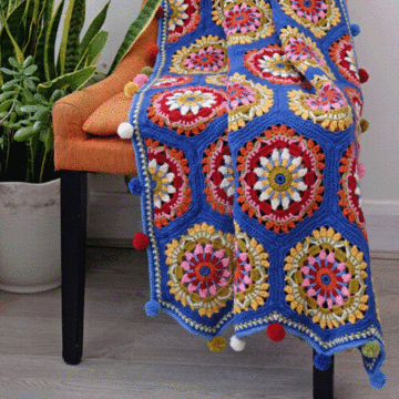 Janie Crow The Blue House Crochet Blanket Kit in Stylecraft Life DK