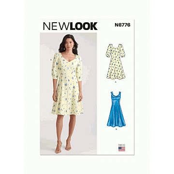 New Look Sewing Pattern 6776 Misses Dress With Sleeve Variations  10-18