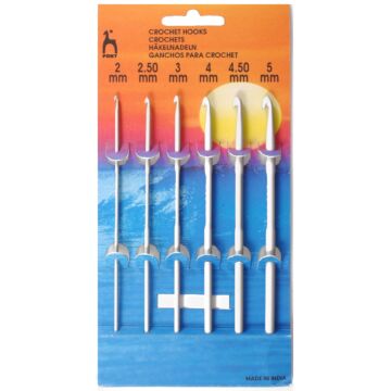 MILWARDS Crochet Hook Set: Soft-Grip Rubber Handles: Set of 6, 2.5,3,3.5,4,4.5,5 mm, Rainbow