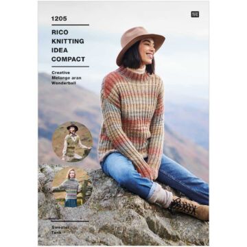 Rico Knitting Pattern Ladies Sweater in Melage Aran KIC 1205 21x30x0.1