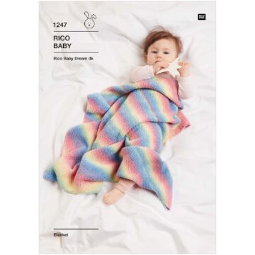 Rico Knitting Pattern Baby Blanket in Baby Dream DK KIC 1247 21x30x0.1
