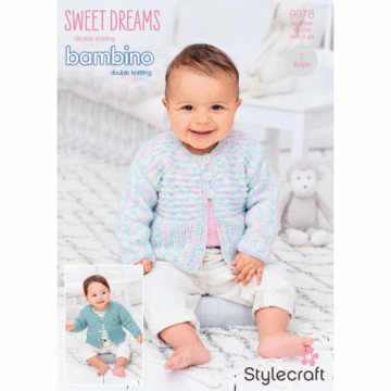 Stylecraft Bambino, Sweet Dreams DK Baby Cardigans 9978 Knitting Pattern PDF  