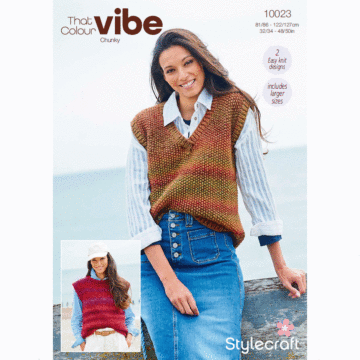 Stylecraft That Colour Vibe Chunky Ladies Tank Tops 10023 Pattern PDF  